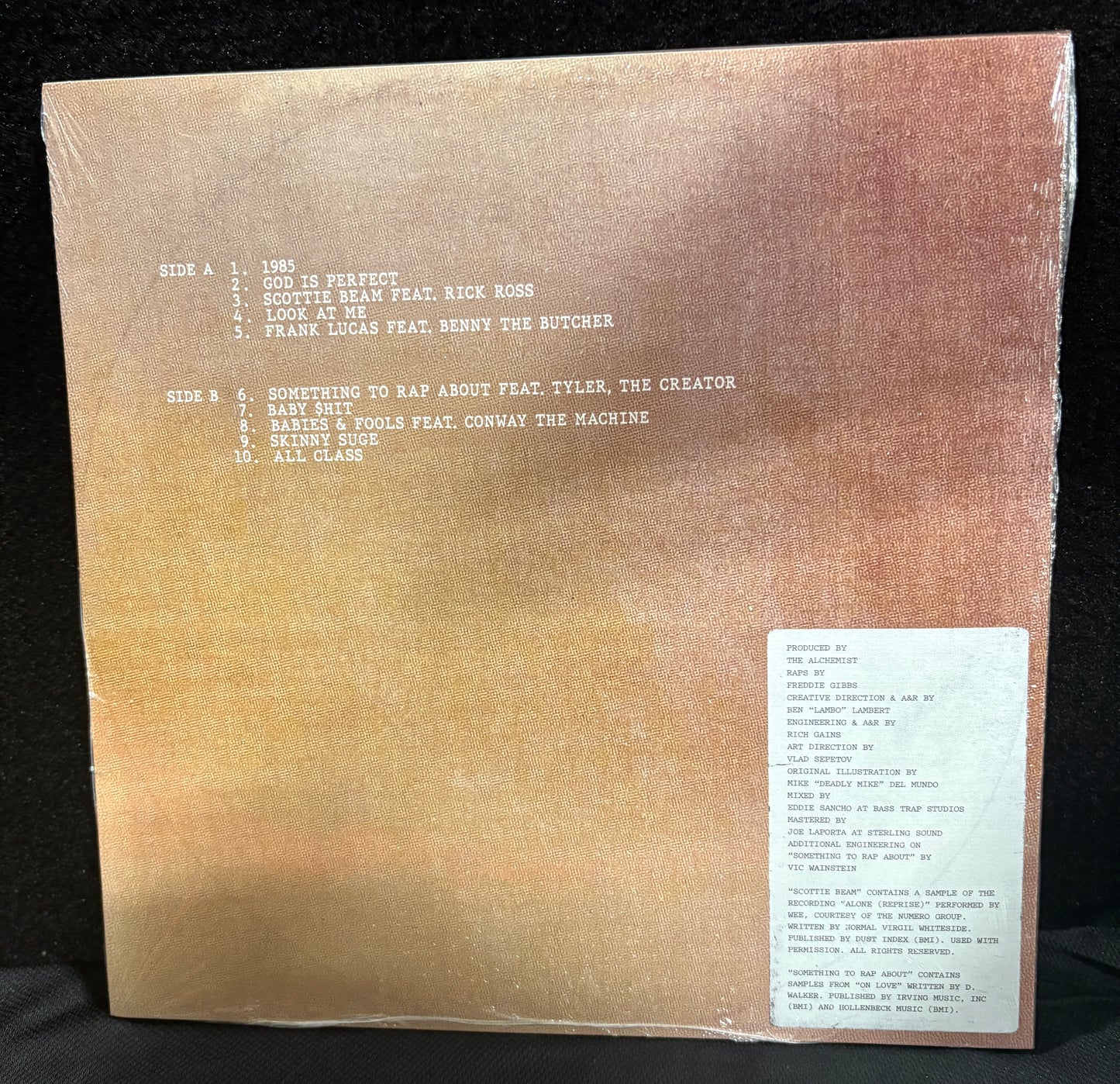 Freddie Gibbs & Alchemist - Alfredo vinyl album back cover real