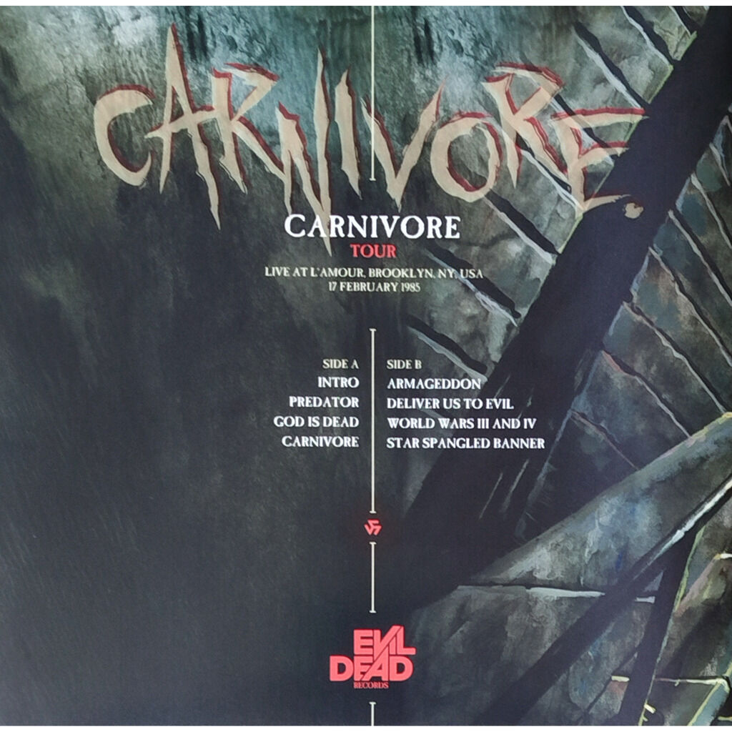 Carnivore - Carnivore Tour vinyl album back cover