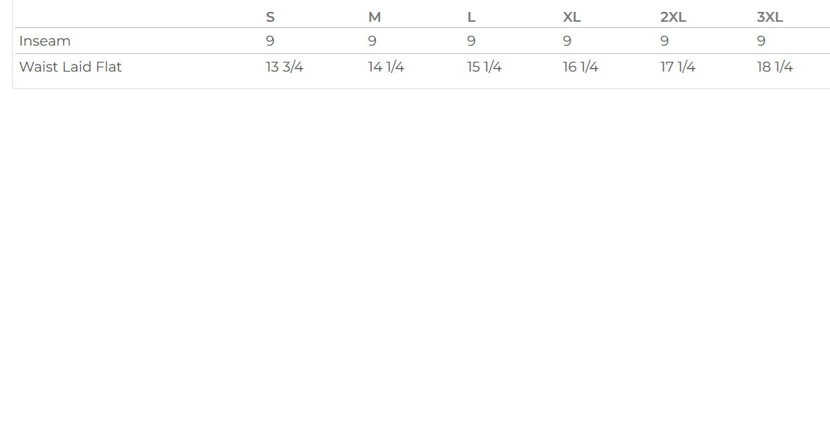 Foul Play Records - Mesh Shorts size chart