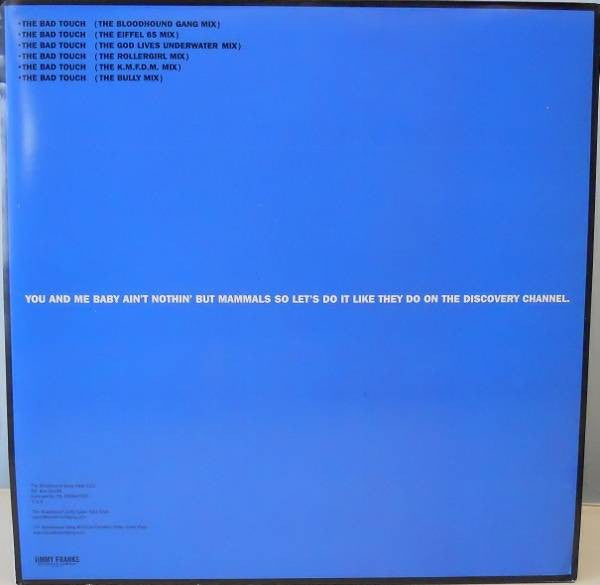 Bloodhound Gang - The Bad Touch vinyl album back cover