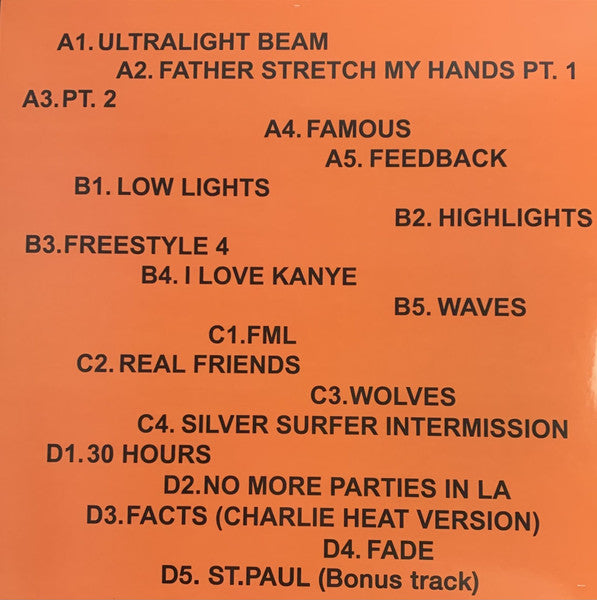 Kanye West - The Life Of Pablo (St. Paul Edition) vinyl back cover