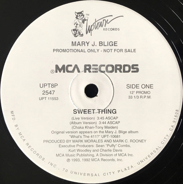 Mary J. Blige - Sweet Thing (12" single) vinyl album cover